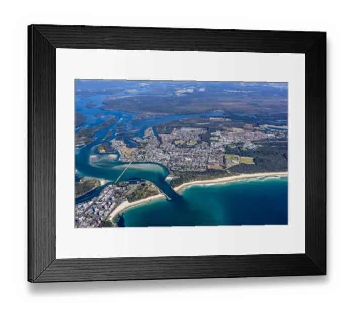 Framed Print : Tuncurry. Aerial view of Tuncurry, NSW, Australia
