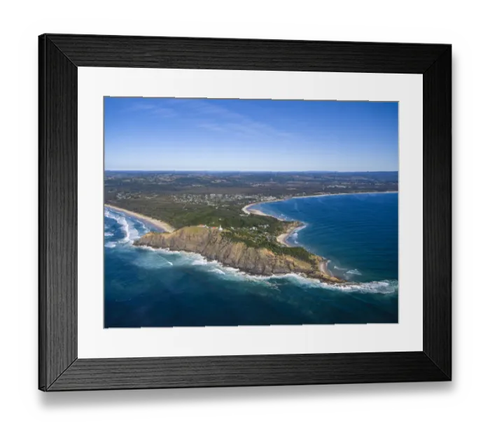 Framed Print : Byron Bay. Aerial view of Byron Bay, NSW, Australia