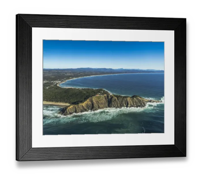 Framed Print : Byron Bay. Aerial view of Byron Bay, NSW, Australia