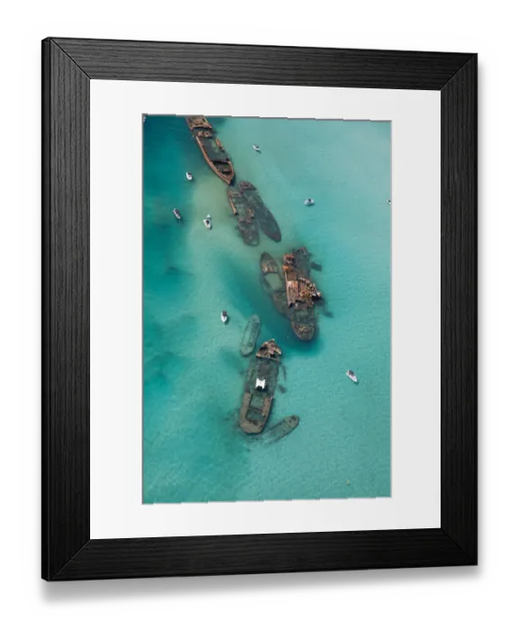 Framed Print : aerial view of shipwrecks Framed Print : aerial view of shipwrecks