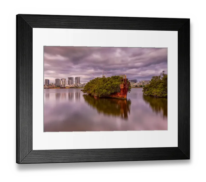 Framed Print : The wreck of the SS Ayrfield in Homebush Bay, Sydney Australia