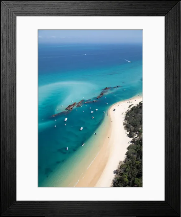 Framed Print : aerial view of shipwrecks