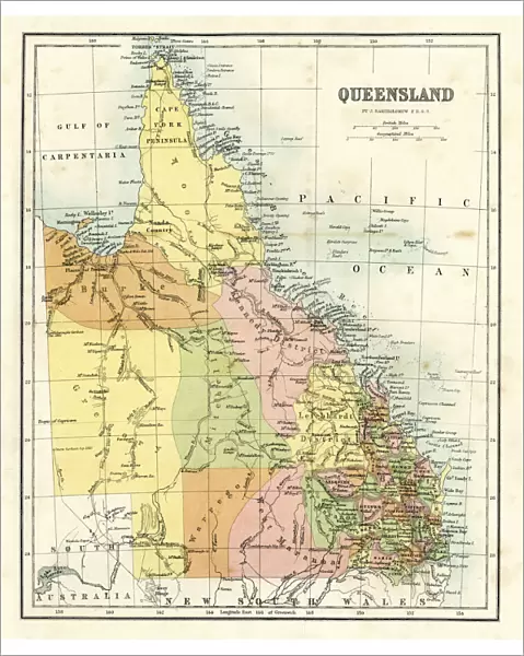Antique map - Queensland Australia