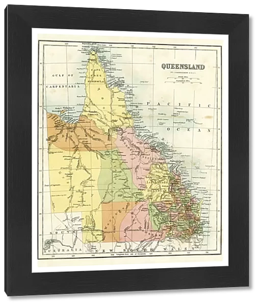 Antique map - Queensland Australia