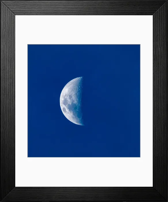 Framed Print : Quarter moon during the day