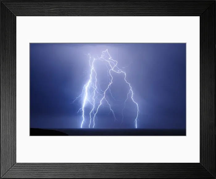 Framed Print : Lightning over southern ocean