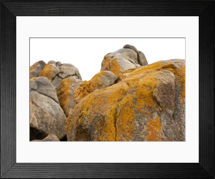 Framed Print : Lichen boulders