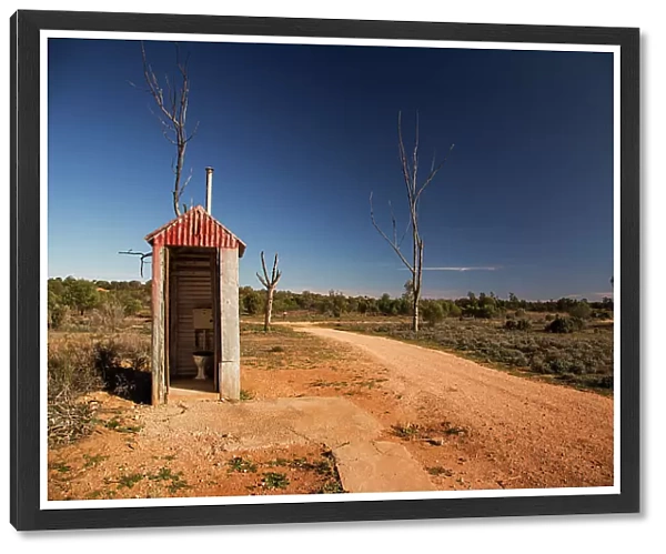 Outback dunny (outhouse), Zanci Homestead Site, Mungo National Park, Australia
