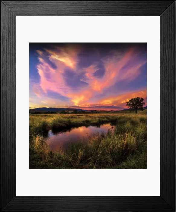 Framed Print : Sunset of rural farmland near Corryong, Upper Murray valley region, north east Victoria Framed Print : Sunset of rural farmland near Corryong, Upper Murray valley region, north east Victoria