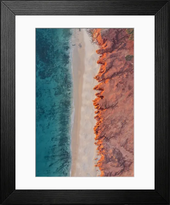 Framed Print : Overhead View of Waves Breaking on Cape Leveque Beach Framed Print : Overhead View of Waves Breaking on Cape Leveque Beach
