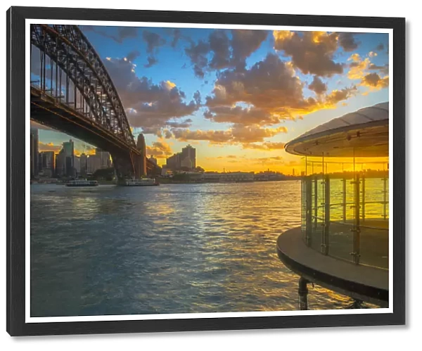 Beautiful sunset scene of the day at the Milsons Point, Sydney, Australia