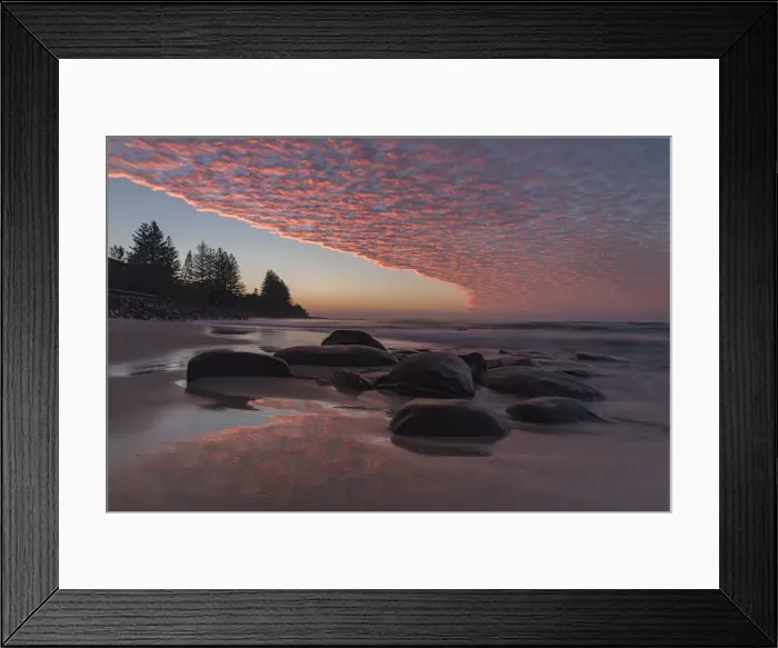 Framed Print : Pink sunrise on the Sunshine Coast, Queensland