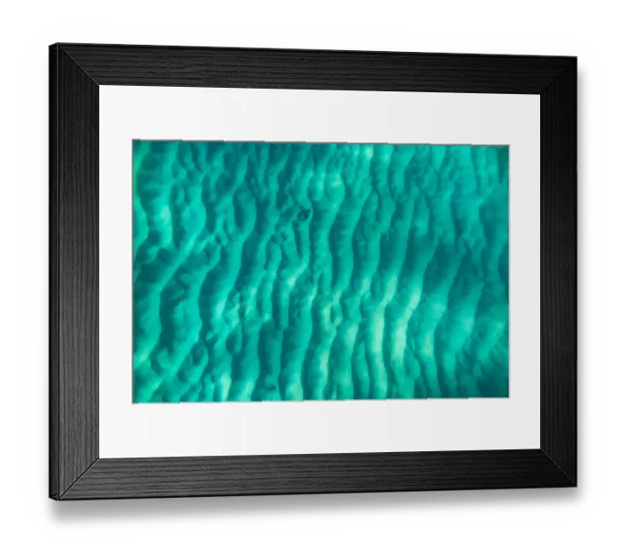 Framed Print : Moreton Island - an underwater shot of ripples in the white sand
