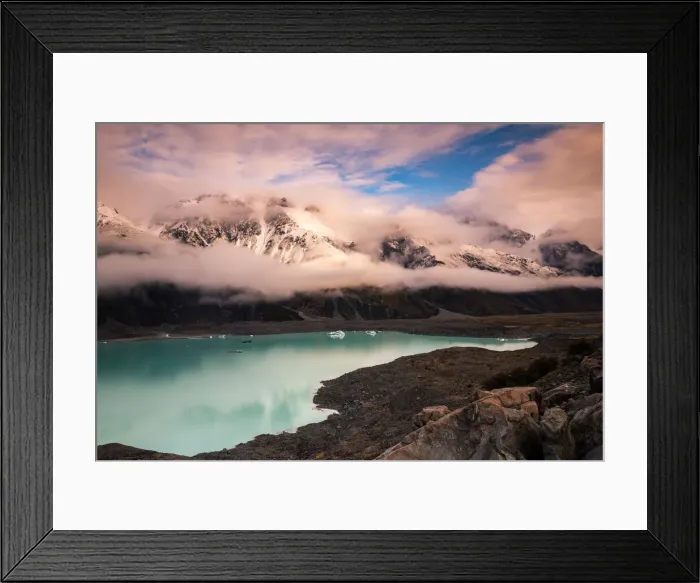 Framed Print : Dramatic landscape of Tasman lake Framed Print : Dramatic landscape of Tasman lake