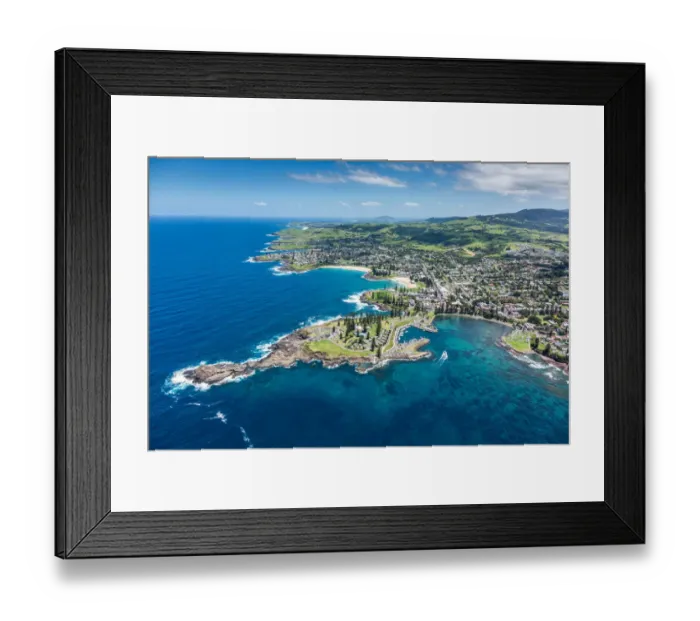 Framed Print : Kiama. Aerial view of Kiama, NSW, Australia