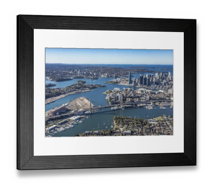 Framed Print : Glebe. Aerial view of Glebe, Sydney, NSW, Australia