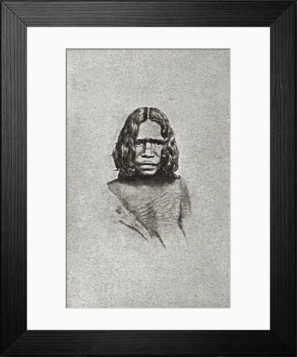 Framed Print : Native woman from Australia, headshot
