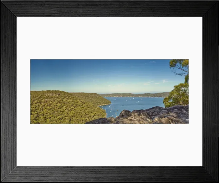 Framed Print : Pittwater. View of Pittwater, Sydney Australia looking down