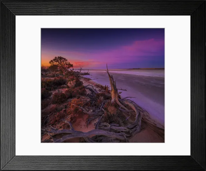 Framed Print : Dawn light on Lake Tyrrell, near the town of SeaLake, in the Wimmera District of Victoria, Australia
