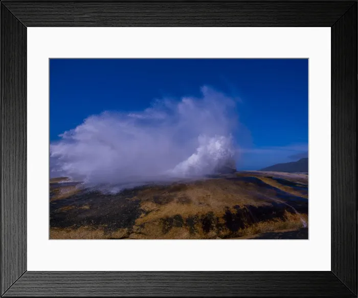Framed Print : Thundering blowhole erupts on the Bicheno coastline, East coast of Tasmania Framed Print : Thundering blowhole erupts on the Bicheno coastline, East coast of Tasmania