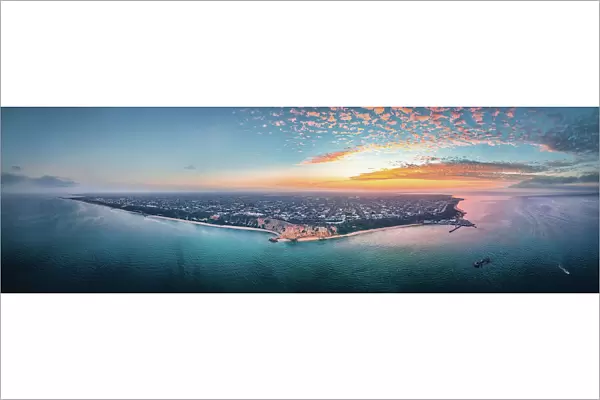 Half Moon Bay aerial panorama, Victoria, Australia