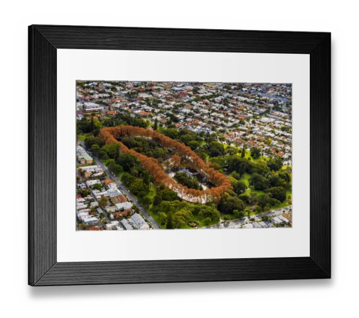 Framed Print : Aerial view over Hyde Park - Perth, Western Australia