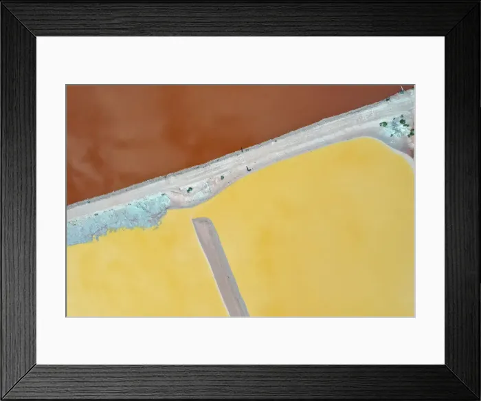 Framed Print : Aerial view over the stunning colourful lake at Hutt lagoon. Port Gregory, Western Australia Framed Print : Aerial view over the stunning colourful lake at Hutt lagoon. Port Gregory, Western Australia