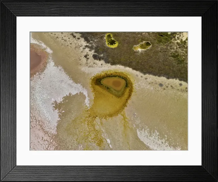 Framed Print : Aerial view of the natural patterns of the salty pink Lake MacDonnell in South Australia Framed Print : Aerial view of the natural patterns of the salty pink Lake MacDonnell in South Australia