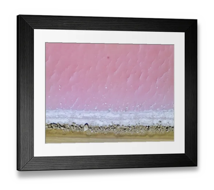 Framed Print : Aerial view of the natural patterns of the salty pink Lake MacDonnell in South Australia