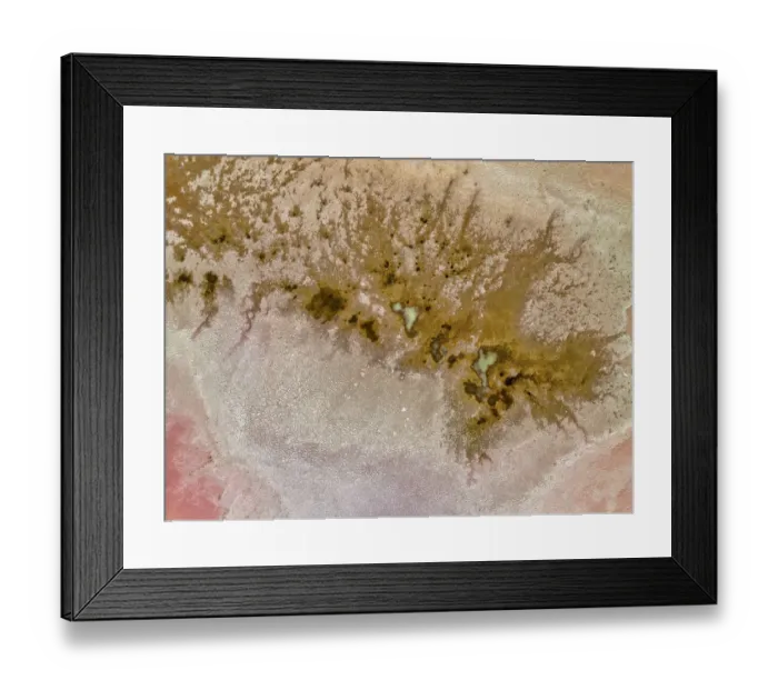 Framed Print : Aerial view of the natural patterns of the salty pink Lake MacDonnell in South Australia Framed Print : Aerial view of the natural patterns of the salty pink Lake MacDonnell in South Australia