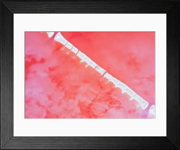 Framed Print : Aerial view over the stunning colourful lake at Hutt lagoon. Port Gregory, Western Australia