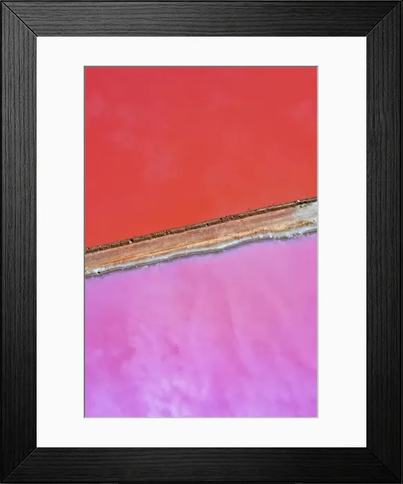 Framed Print : Aerial view over the stunning colourful lake at Hutt lagoon. Port Gregory, Western Australia Framed Print : Aerial view over the stunning colourful lake at Hutt lagoon. Port Gregory, Western Australia