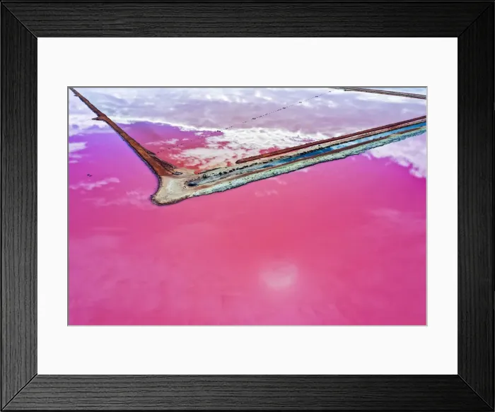 Framed Print : Aerial view over the stunning colourful lake at Hutt lagoon. Port Gregory, Western Australia Framed Print : Aerial view over the stunning colourful lake at Hutt lagoon. Port Gregory, Western Australia
