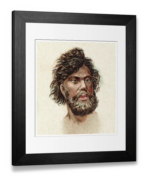 Framed Print : Old chromolithograph illustration of Ethnology - Aboriginal Australian