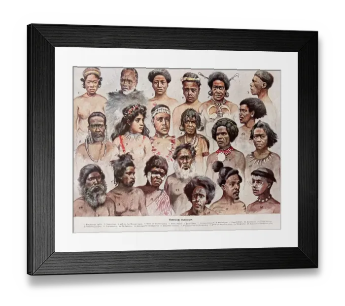 Framed Print : Australian ethnic groups, headshots Framed Print : Australian ethnic groups, headshots