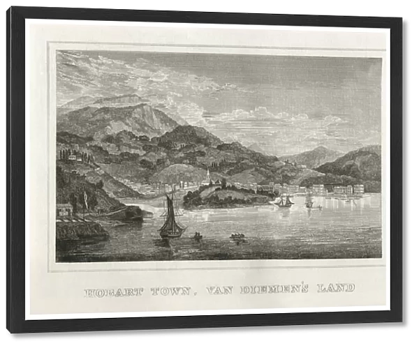 Hobart Town, Van Diemens Land (early 19th century engraving)