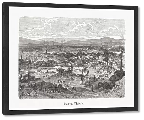 Gold mines of Stawell, Victoria, Australia, wood engraving, published 1897