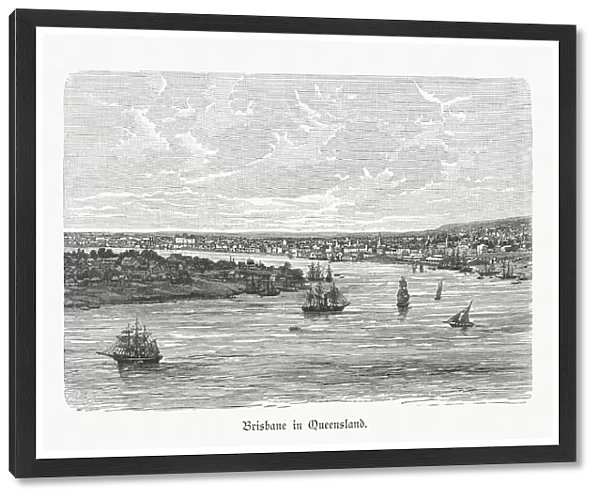 Historical view of Brisbane, Queensland, Australia, wood engraving, published 1897