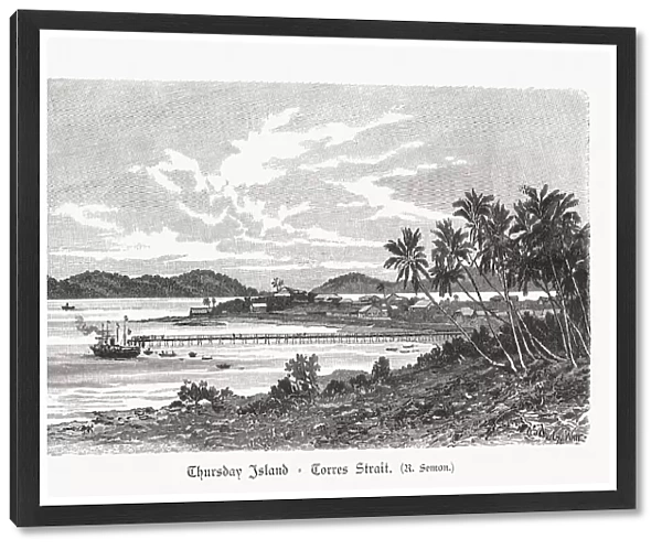 Thursday Island, Torres Strait Islands, Australia, wood engraving, published 1897