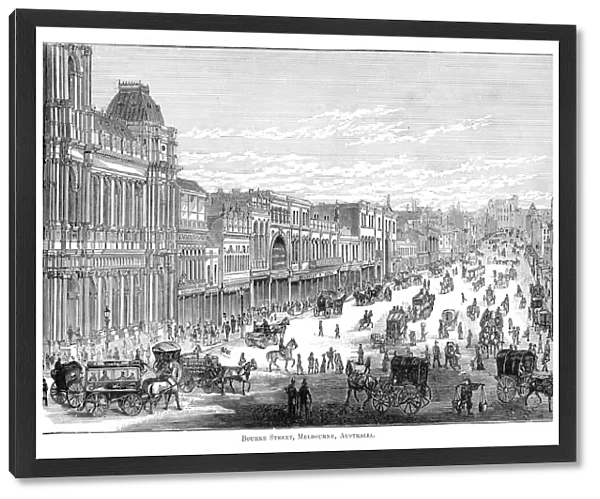 Street Melbourne Australia engraving 1886