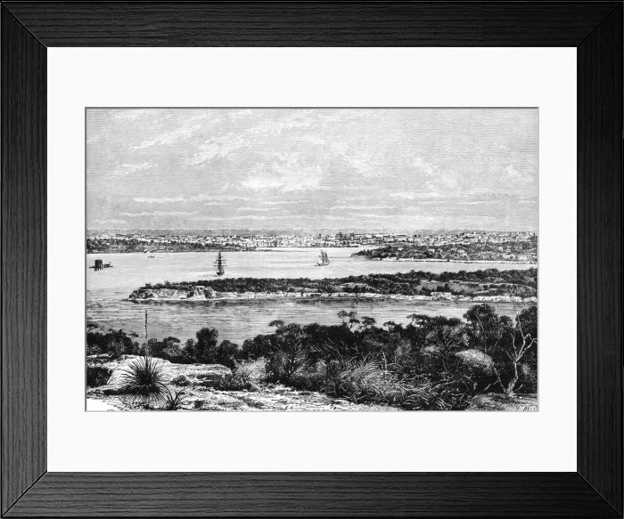 Framed Print : View of Sydney Harbour, Australia, in the late 19th century Framed Print : View of Sydney Harbour, Australia, in the late 19th century