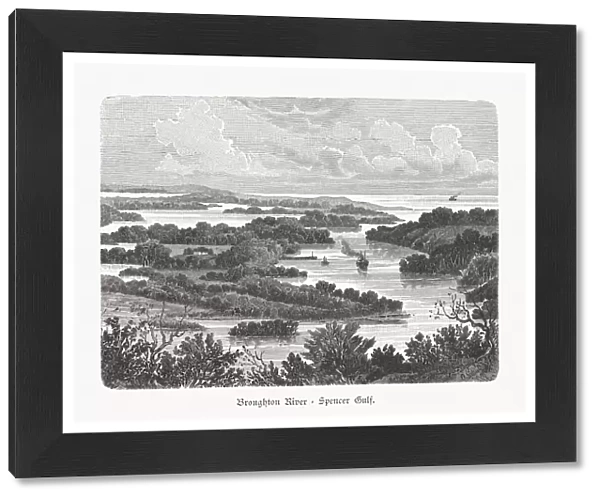 Broughton River, Spencer Gulf, South Australia, wood engraving, published 1897