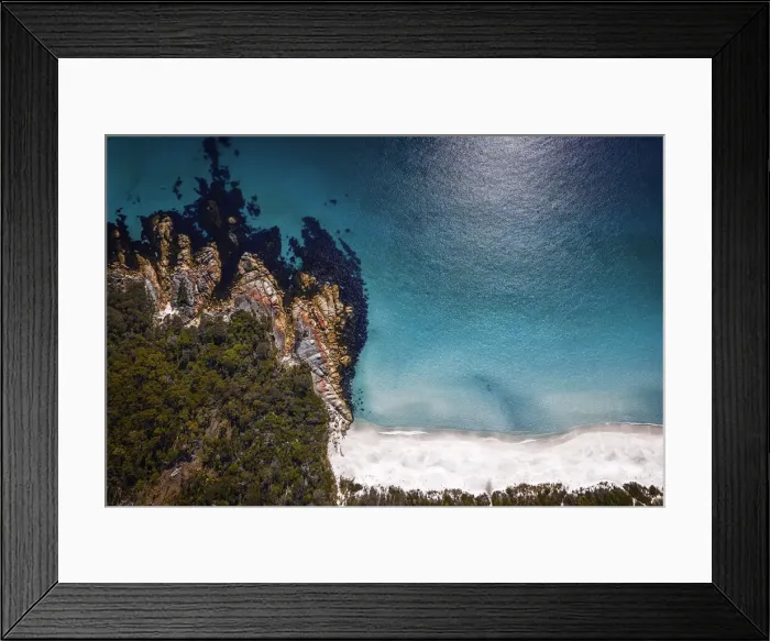 Framed Print : The Bay of fires, aerial view