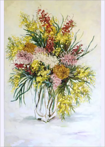 Still Life Australian Native Flowers Oil Painting