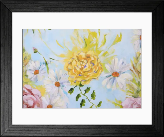 Framed Print : Yellow Rose, Blossom, and Fern Framed Print : Yellow Rose, Blossom, and Fern