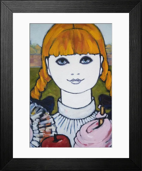 Framed Print : Young Girl Portrait Oil Painting
