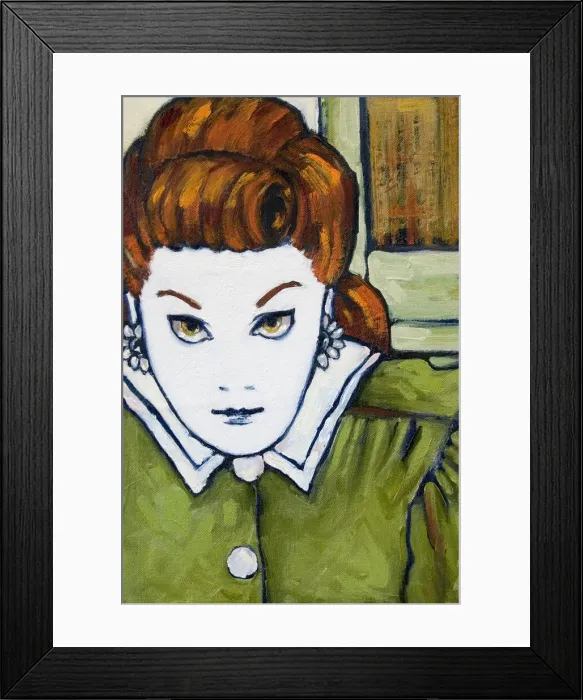 Framed Print : Young Woman Portrait Oil Painting Framed Print : Young Woman Portrait Oil Painting