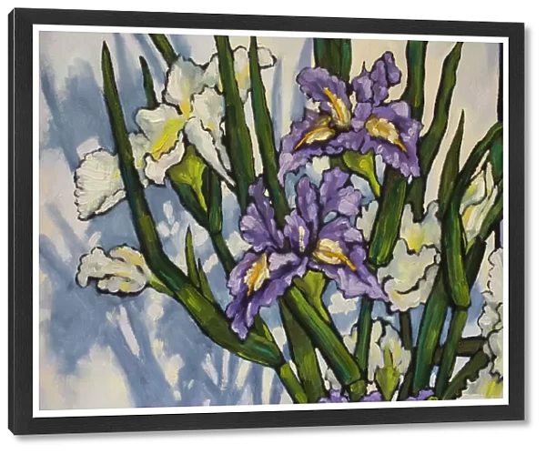 Painted Irises in Oil Paint