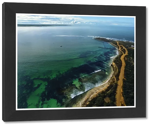 Aerial view of Vivonne Bay, Kangaroo Island, South Australia