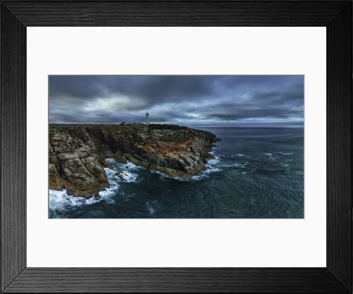 Framed Print : Aerial view of Cape Willoughby Lighthouse, Kangaroo Island, South Australia